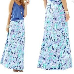 New! Lilly Pulitzer Nola Floral Coastal Beachy Maxi Skirt NWT 35459